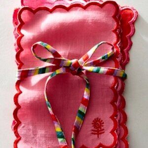 Free People/Furbish Studio Icon Linen Valentine's Cocktail Napkins, Set of 6-NWT